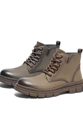 森达马丁靴男款2024冬季新商场同款防撞头户外休闲短靴1KE01DD4