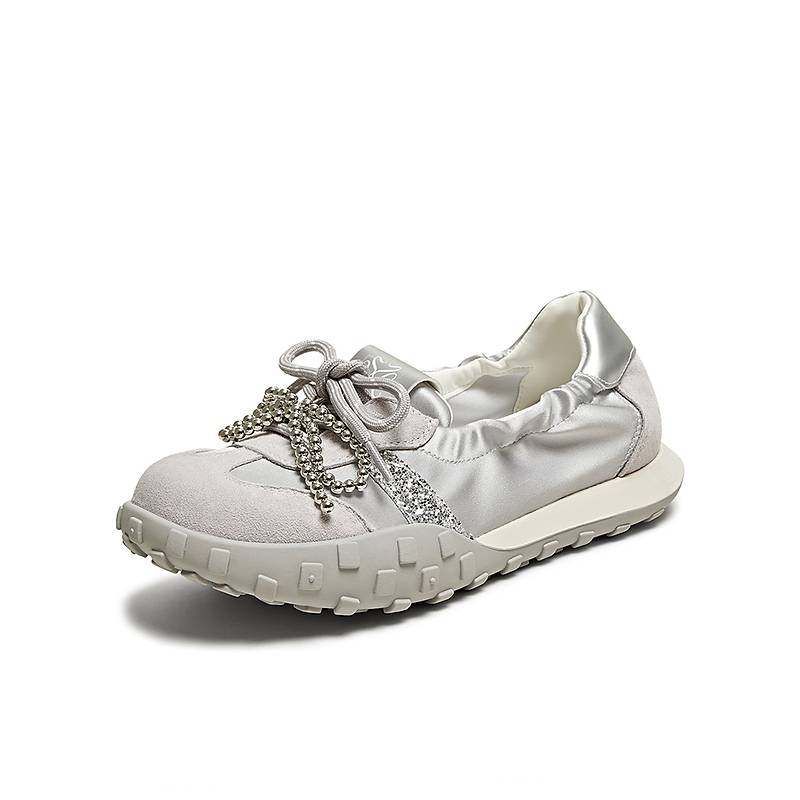 百思图2025秋季新款真皮芭蕾德训鞋舒适柔软平底女休闲鞋D3090CQ5,女鞋,德训鞋,淘宝优惠券,粉丝福利购,淘宝优惠卷