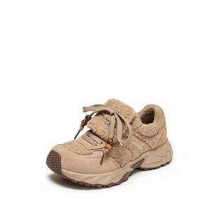 加绒保暖厚底运动休闲鞋 毛毛鞋 女J5925DM5 新款 思加图2025冬季