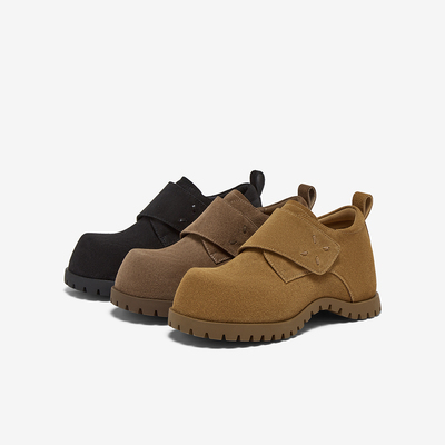 【巧克力慕斯】百思图25秋真皮魔术贴勃肯鞋休闲女单鞋W0225CM5