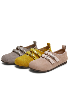 天美意复古黄色勃肯芭蕾玛丽珍鞋女浅口单鞋2025夏季新款KK058CA5