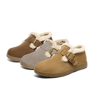 森达小太阳毛毛鞋 女2025冬新商场保暖加绒加厚勃肯雪地靴4URF5DM5