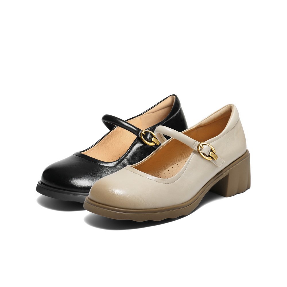 百丽复古粗高跟玛丽珍鞋女2025秋季新款黑色浅口单鞋子E3X1DCQ5,女鞋,玛丽珍鞋,淘宝优惠券,粉丝福利购,淘宝优惠卷