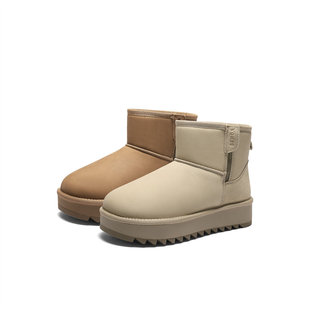 森达针织羊毛雪地靴女25冬棉鞋 厚底保暖厚底短靴XUZ01DD5 商场同款