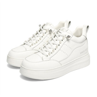 女商场同款 高帮运动鞋 加厚冬XTR01DD5 25新款 森达厚底加绒小白鞋