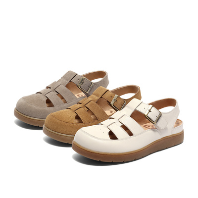 森达勃肯云朵可可凉鞋女2025夏季款柔软厚底猪笼罗马凉鞋4UR30BK5