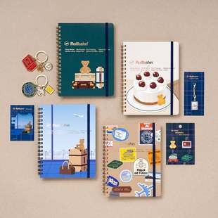 部分现货!日本Rollbahn 小熊旅游系列网格笔记本 L码 约B6