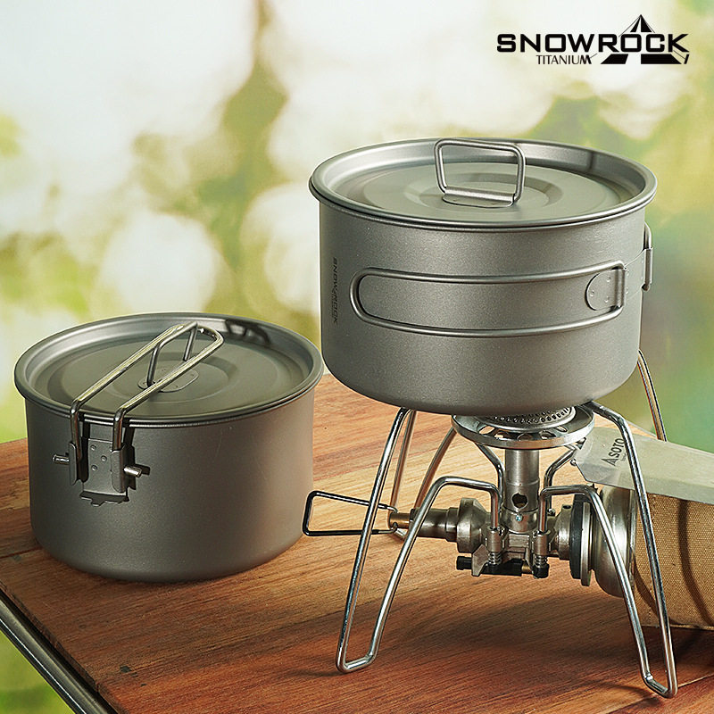 界者【直发】纯钛单柄锅锅折叠柄吊锅户外野营露营便携炊具钛锅具