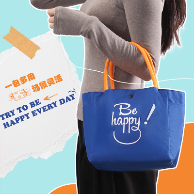 探界者DSIGN多巴胺色手提袋小巧百搭通勤包上班上学零食饭盒袋