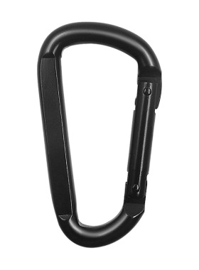 D型登山扣电泳黑色8号压扁钩户外秋千配件卡扣弹簧钩安全锁扣