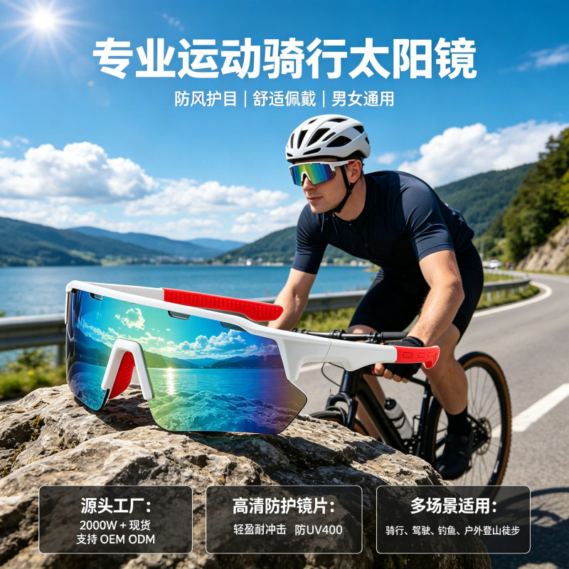 界者新款骑行眼镜欧美登山护目太阳镜炫彩男女防风沙户外运动墨镜