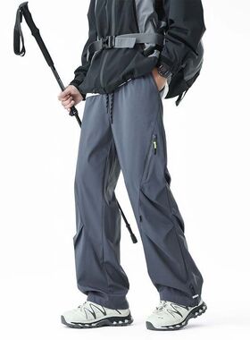 黑科技三防裤子美式三防冲锋裤男女秋冬季宽松直筒休闲裤户外机能