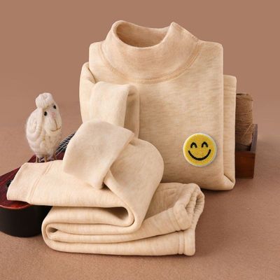 儿童贴身加绒保暖衣秋冬季儿童加绒加厚款保暖内衣套装男童女童中