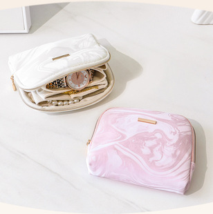 首饰收纳包绒布便携珠宝分层多夹层大容量珠宝手串文玩丝绒饰品包