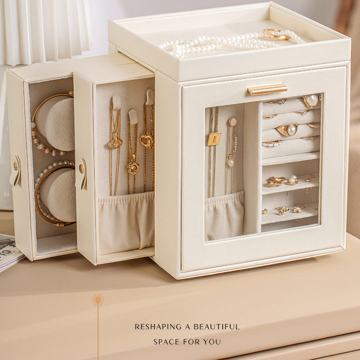 珠宝首饰收纳盒大容量多层高档精致戒指耳钉耳环项链收纳箱礼物女,收纳整理,首饰盒,淘宝优惠券,粉丝福利购,淘宝优惠卷