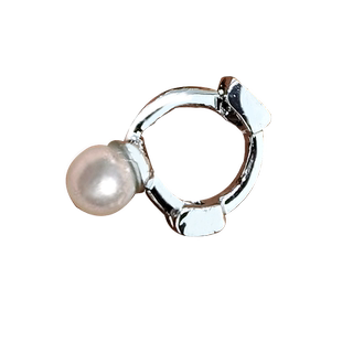 边缘耳骨钉女纯银针独特高级感珍珠养耳洞小耳圈耳扣极小耳骨环