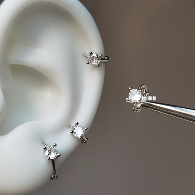 超闪迷你耳皮钉925纯银针养耳洞