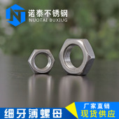 304不锈钢GB6173细牙薄螺母六角正反牙8M10 1M12M16M18M20M22 1.5