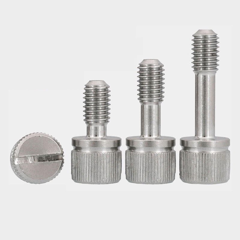 304/316不锈钢GB839开槽一字滚花手拧加长不脱出螺丝防松不脱螺钉