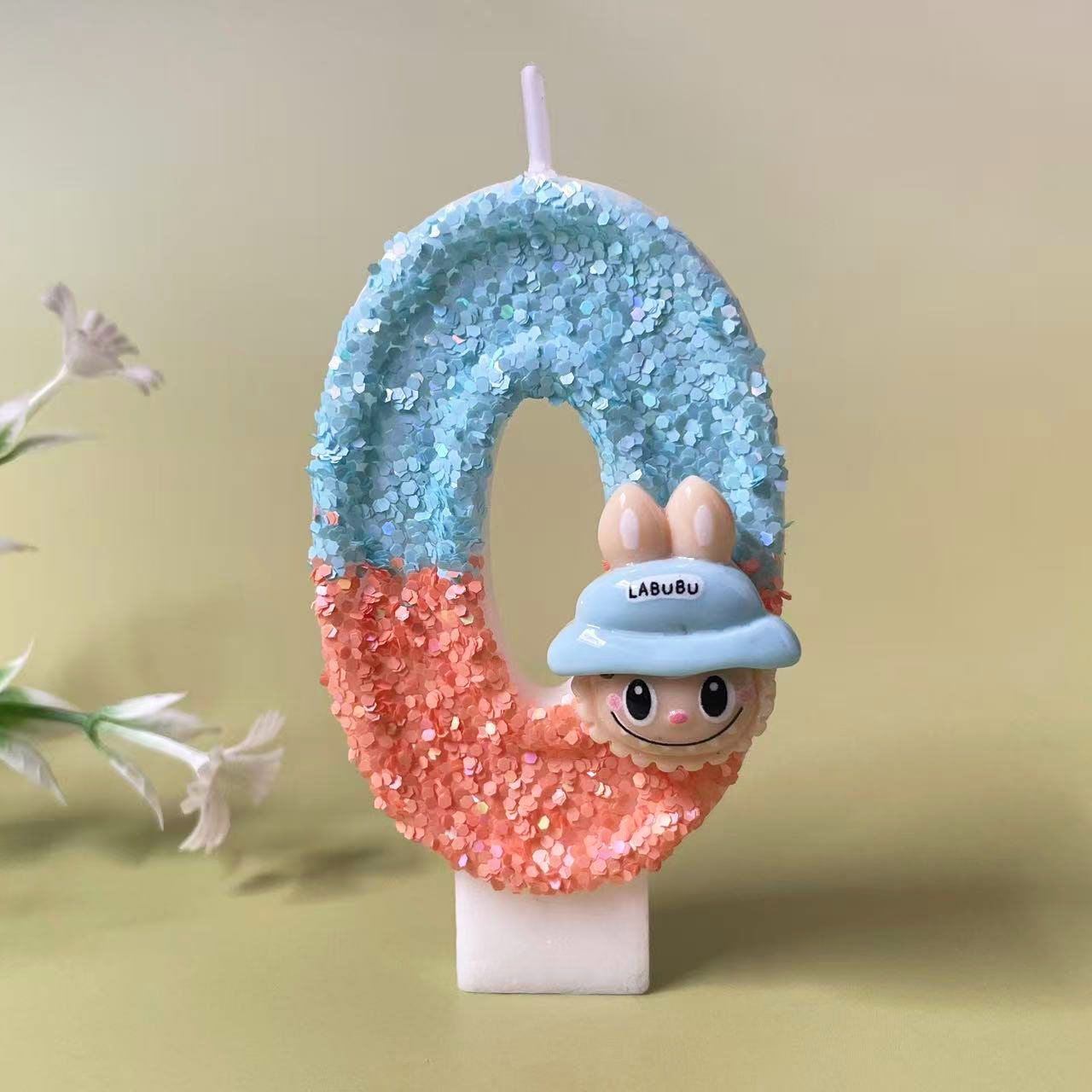 派对生日拉布布创意手工数字蜡烛生日蛋糕儿童庆生可爱蜡烛配件