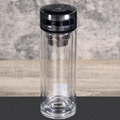 双层玻璃杯高端加厚高硼硅商用车载防爆水杯耐高温茶水分离泡茶杯