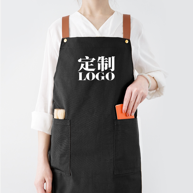 纯棉帆布围裙定制工作服