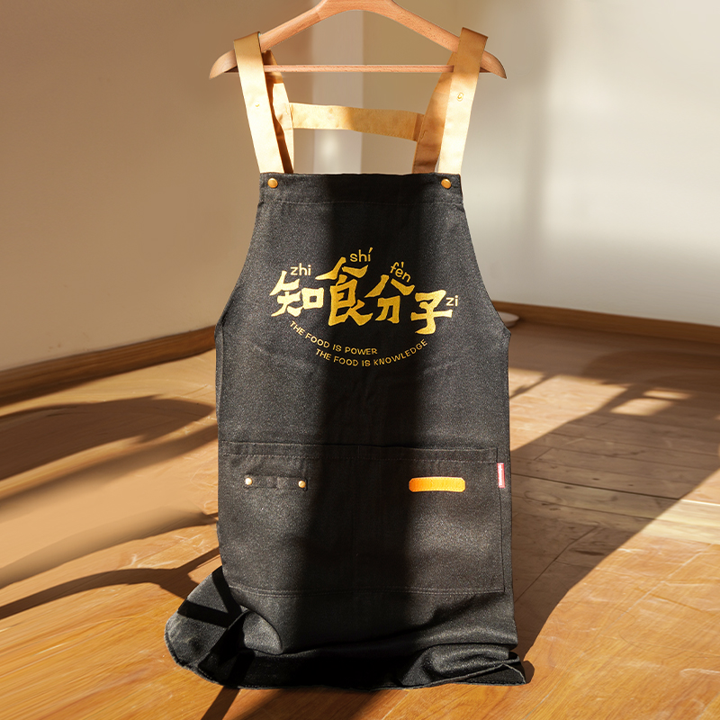 新款围裙厨房家用防水工作服男士做饭餐饮专用定制厨神围裙印刷女