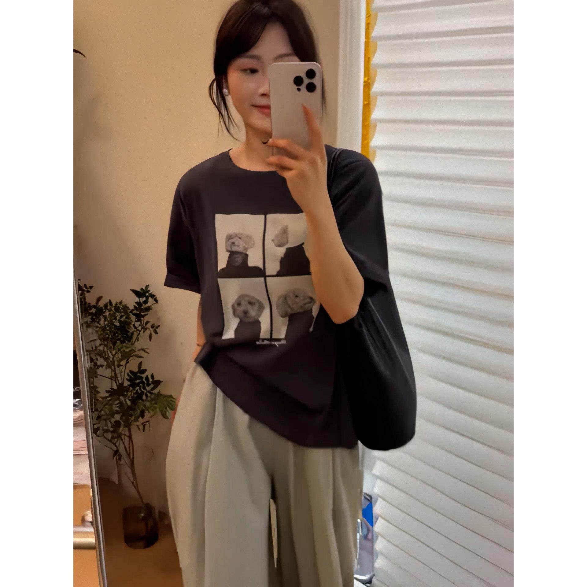 2026夏季超火美式潮酷人物四宫格印花短袖t恤女夏薄款高端上衣潮