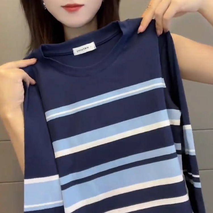 大码女装2025秋季复古条纹