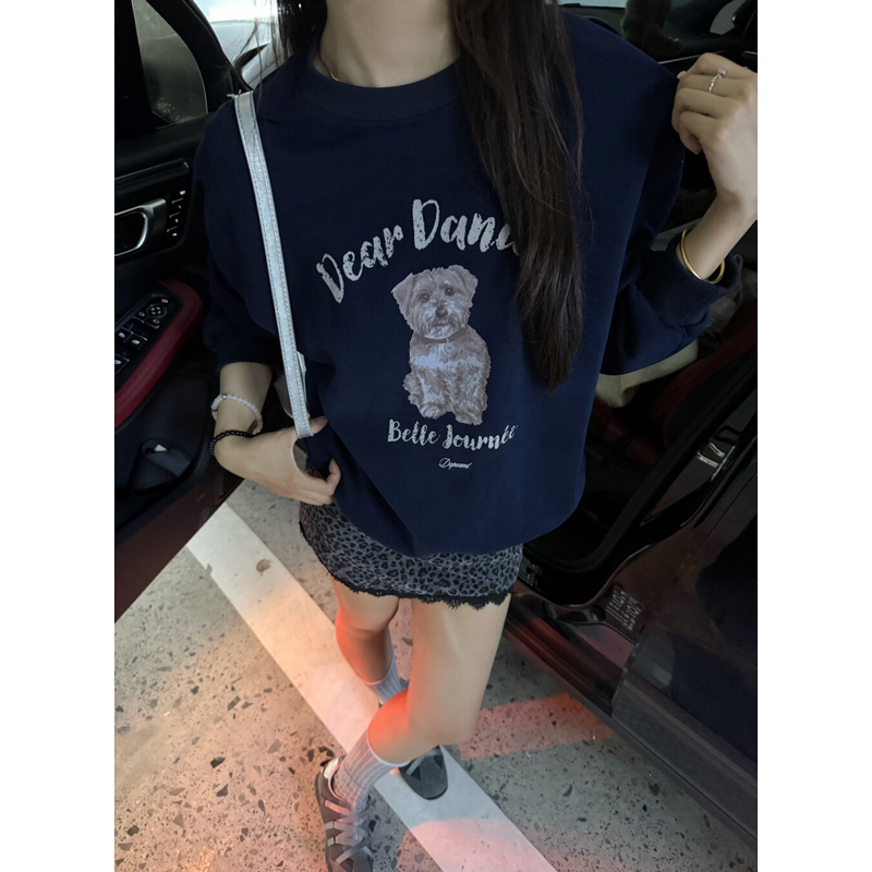 可爱小狗印花T恤宽松休闲韩系