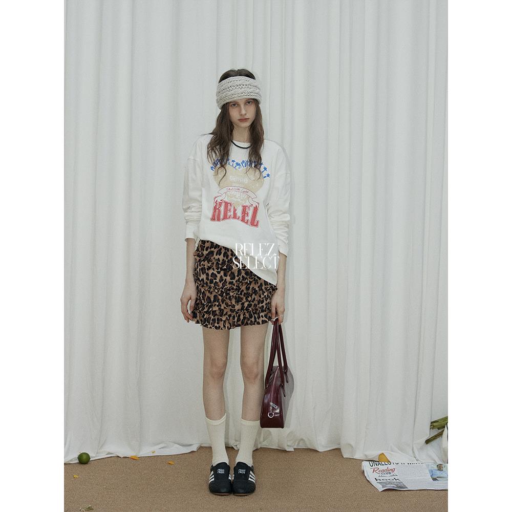 relz设计感圆领趣味印花