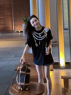 oversize宽松显瘦慵懒上衣女ins潮 2025新款 中长款 短袖 T恤女夏季