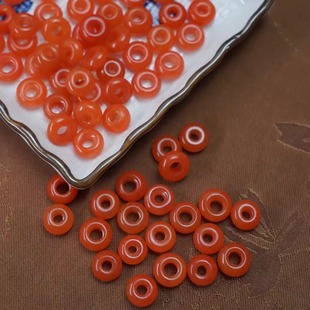 川料南红小平安扣配饰diy手链项链配件