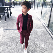 童装 新款 时尚 男童小西装 韩版 儿童礼服俩件套英伦花童套装 春秋季