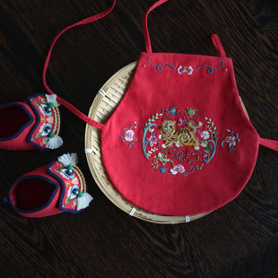 花寄 刺绣diy手工材料包虎头鞋五毒肚兜孕妈妈解闷宝宝抓周岁礼物