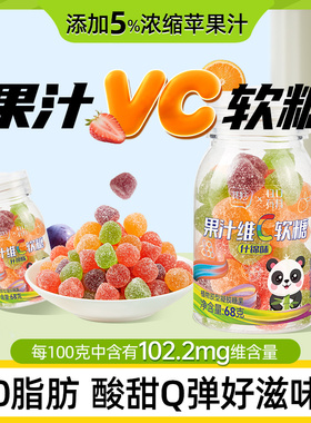 维C果汁软糖水果味糖果儿童解馋小零食散装批发Q糖橡皮糖结婚喜糖