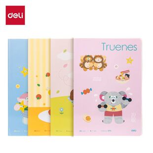 得力胶套本行纭星萌派卡通学生高颜值流畅书写胶套本16K加厚本子