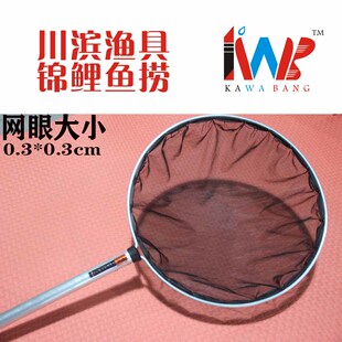 川滨龙鱼观赏鱼锦鲤池专用手抄网手捞网实木柄 加厚铝柄 伸缩柄