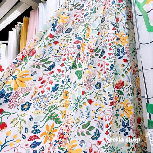 IKEA宜家 斯丹鲁默浴帘 防水防霉林浴帘 卫生间挂帘彩色清新花卉