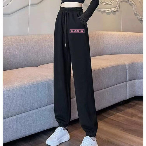 哈伦裤女宽松显瘦粉墨BLACKPINK同款金智秀朴彩英周边同款束脚裤