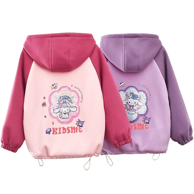 新款秋冬季女童加绒加厚保暖外套