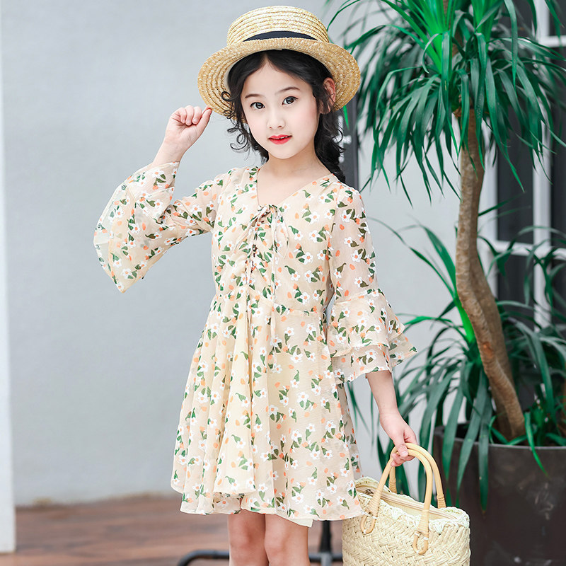 女童连衣裙2026新款春装儿童装韩版碎花裙子中大童春秋洋气公主裙