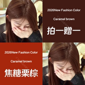 焦糖栗棕色染发膏植物天然纯流行色免漂泡泡沫染头发不伤发染发剂