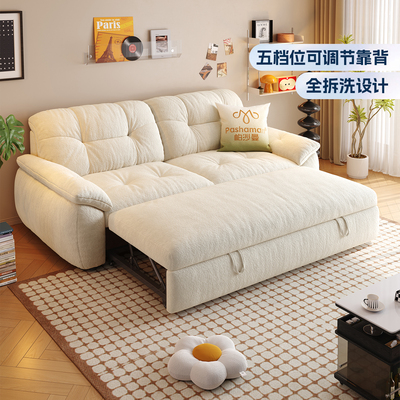 帕沙曼可拆洗沙发床小户型客厅折叠两用云朵沙发单人简约现代公寓