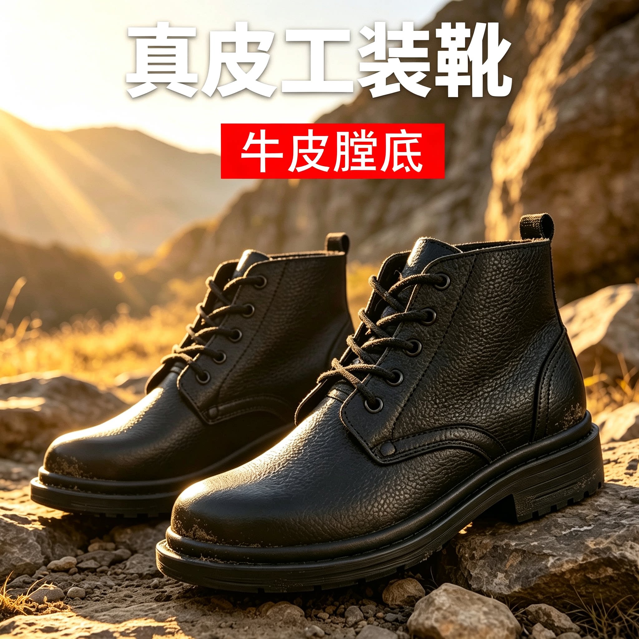 真皮高帮防滑电焊工皮靴工装靴男