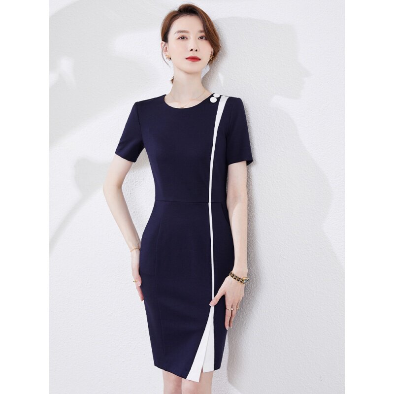 职业连衣裙夏时尚气质售楼部夏季制服前台酒店工作服女2024新