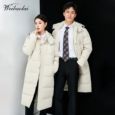 职业装羽绒服中长款男女同款冬季