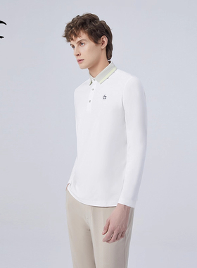 MUNSINGWEAR万星威高尔夫秋冬男士长袖POLO衫通勤休闲运动翻领t恤