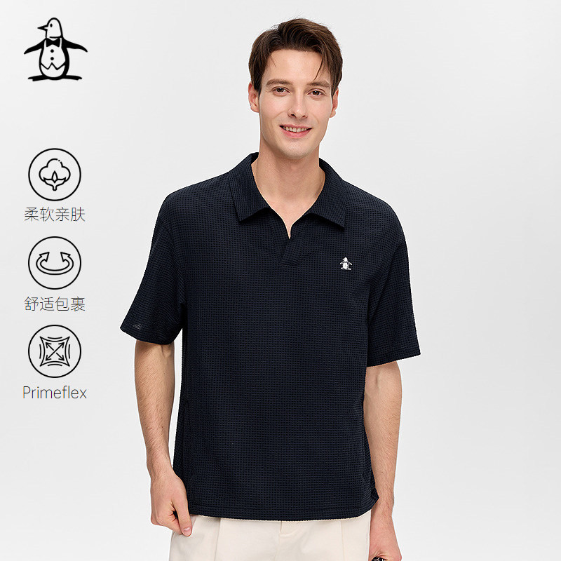 【东丽纱线】Munsingwear万星威休闲夏季男士薄款翻领短袖POLO衫 - 实物图