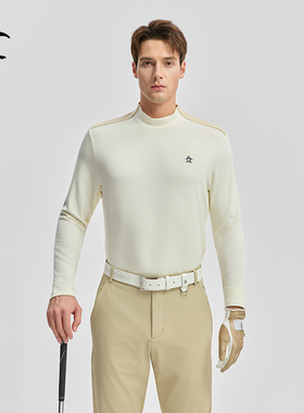 MUNSINGWEAR万星威高尔夫男士秋冬弹力半高领可外穿打底衫长袖T恤